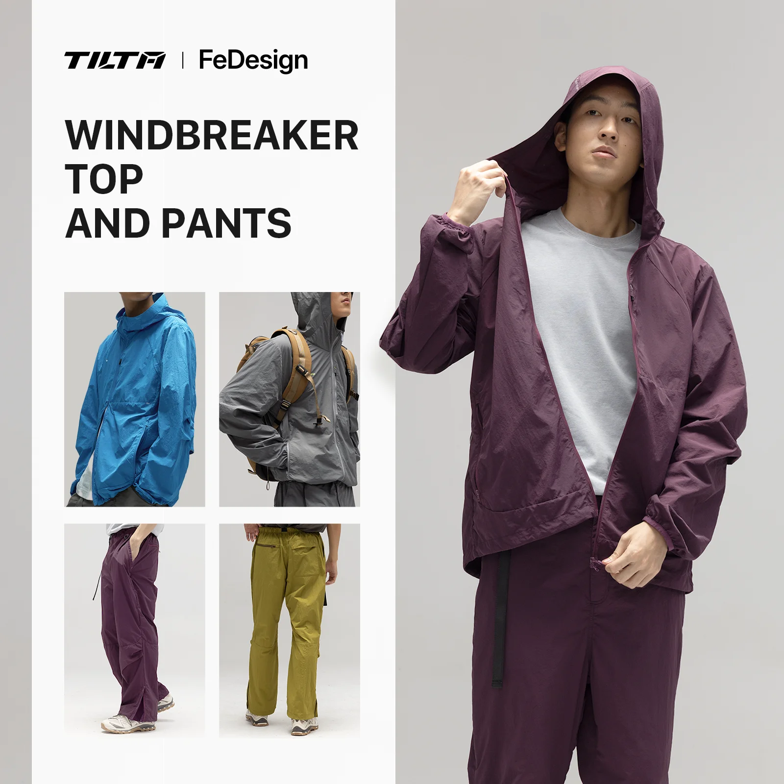 Image of TILTA Fe Design Sonnenschutz-Windbreaker-Hosen-Set, Outdoor-Schießjacke, Kleidung, schnell trocknende Windbreaker-Jacke, Anti-UV-Mantel