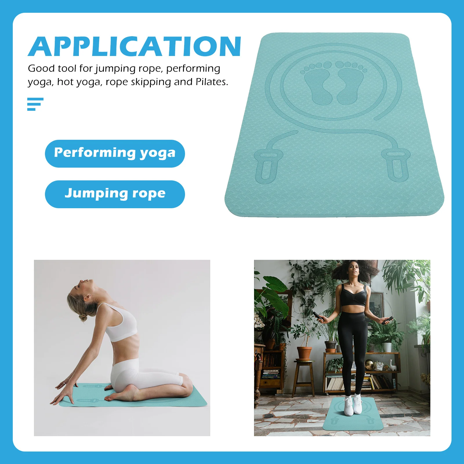 

High-Performance Skipping Mat for Home Use Soft Yet Firm Tpe Surface Supports Jumping Rope Yoga Pilates Workout Routine