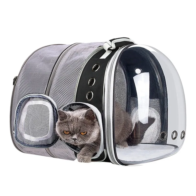 Cat Backpack Carrier, Easy to go out, Can Rise Small Dog Bag, Transparent Space Capsule, Shoulder Bag