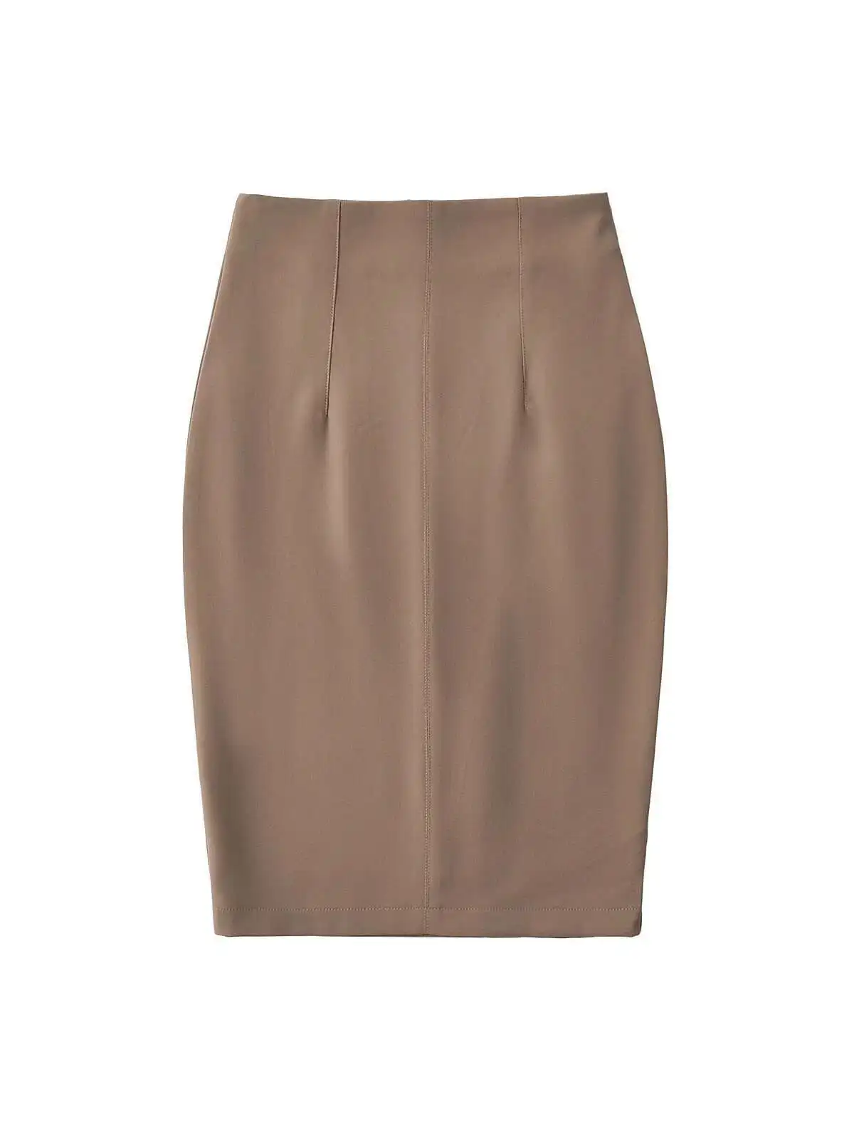 Nowa spódnica damska na jesień/zimę 2024, z wysokim stanem, rozcięciem, o średniej długości, luźna, wyszczuplająca, codzienna, uniwersalna, w kształcie litery A, styl \"spicy girl\", NMUO