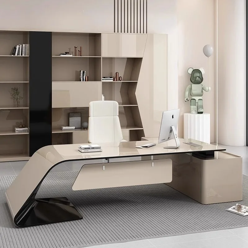 Painted boss table Fashion president table Advanced simple modern atmosphere Large class desk Office boss desk