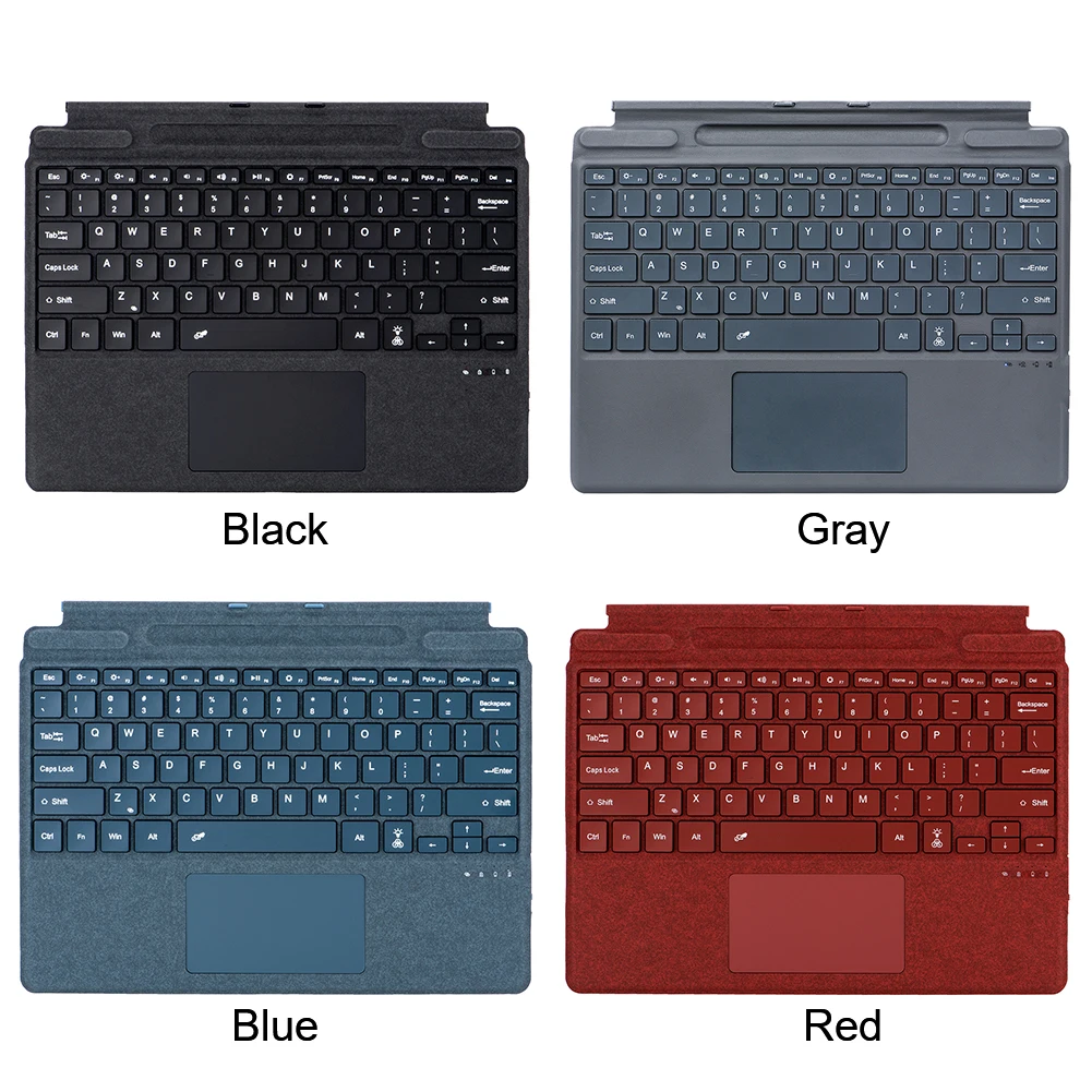 Bluetooth-Compatible Magnetic Wireless Keyboard 7-Color Backlight Ultra-Slim Keyboard for Microsoft Surface Pro 8/9/X/10/11