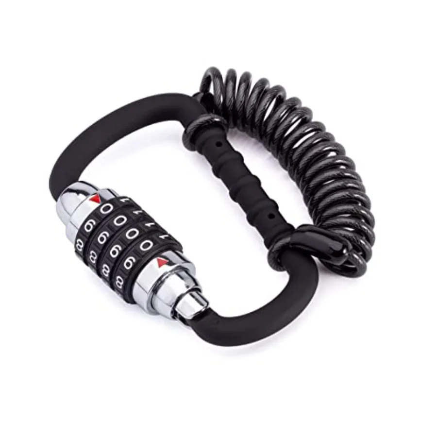 Кабельный замок для мотоциклетного шлема с 4-значной комбинацией, сбрасываемый велосипедный замок с TBar, противоугонный выдвижной замок для багажа для Secu