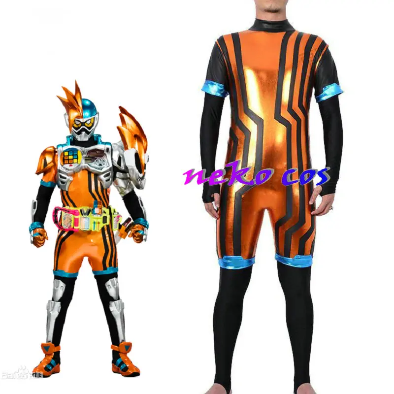 

nekocos rider Ex-Aid Double Action Gamer Level XX R tight fitting orange bodysuit jumpsuit Cosplay costume Custom size