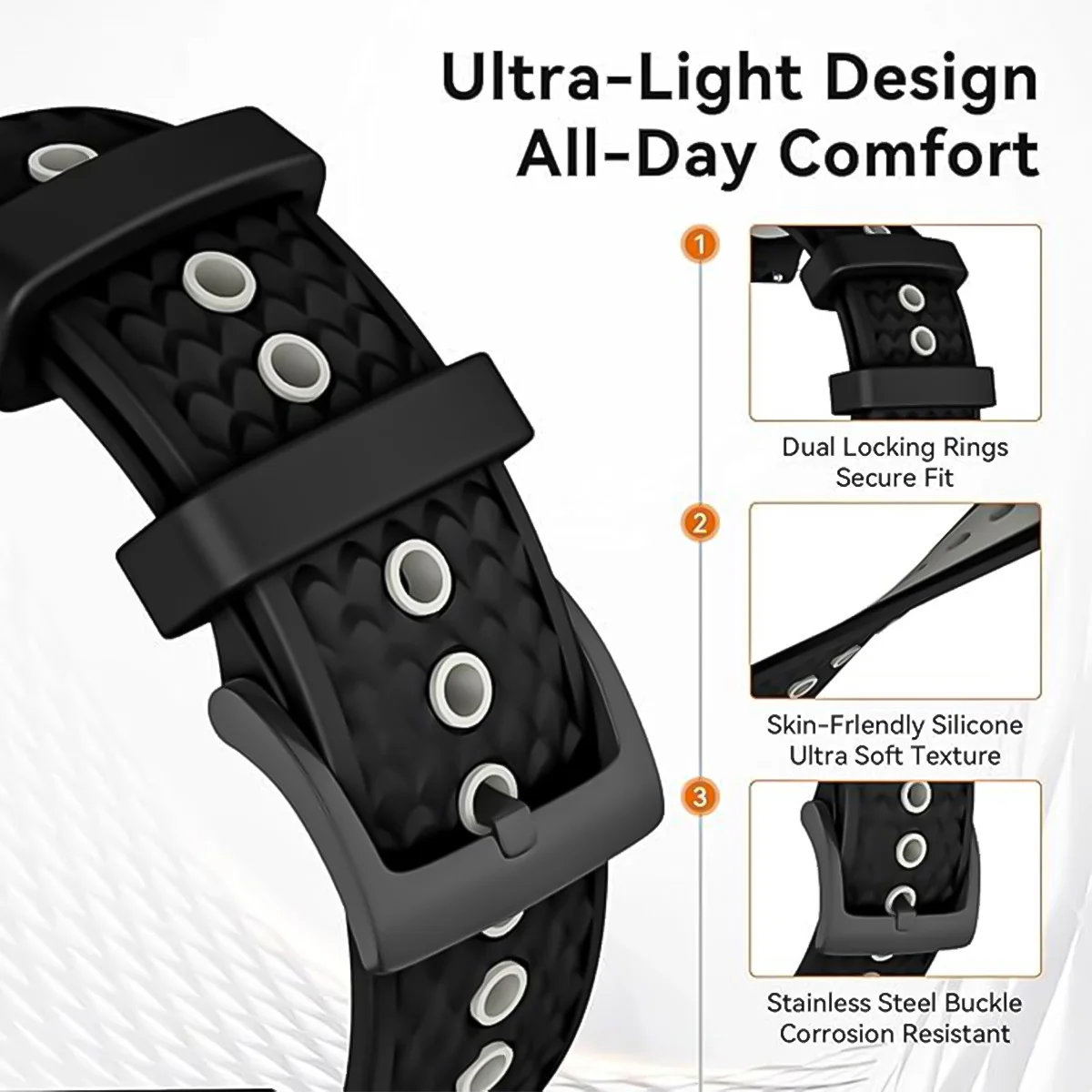 Pulseira de silicone de 20mm para samsung galaxy watch 7/6/5/4 40mm 44mm pulseira de respiro esportivo para 4 6 clássico 5pro 43mm 47mm 45mm correa