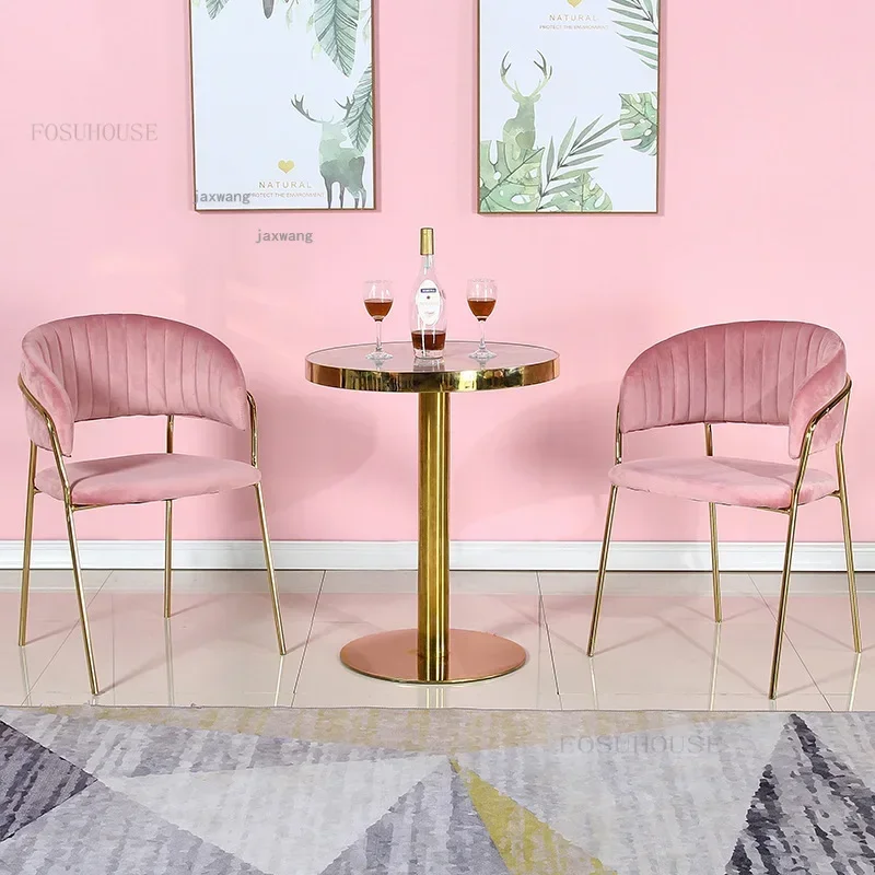 북유럽 거실 주방 발코니 다이닝 의자, 피팅룸 의류 매장 등받이 안락 의자, 침실 기숙사 핑크 메이크업 의자 Z