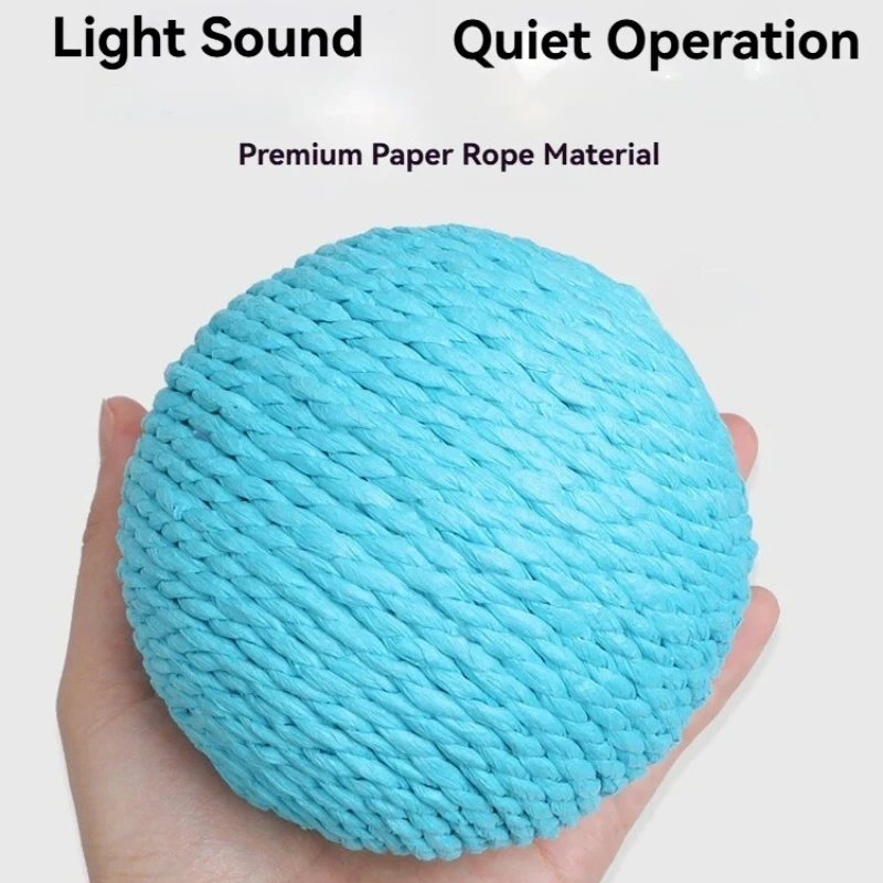 Large Sisal Paper Rope Cat Toy Ball Bite Resistant Sound Cat Ball, Interactive Kitten Self Play Chew Toy for Indoor Cats - view 3