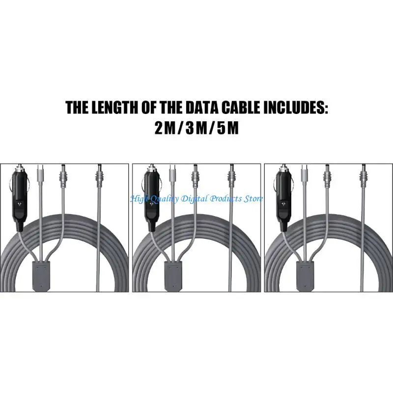 U2JE 3 in 1 Auto Ladegerät Stromkabel 100W für Mini -Satellitenschüssel -Ladeadapter mit Kfz -Zündung, USB C und DC12V 5A