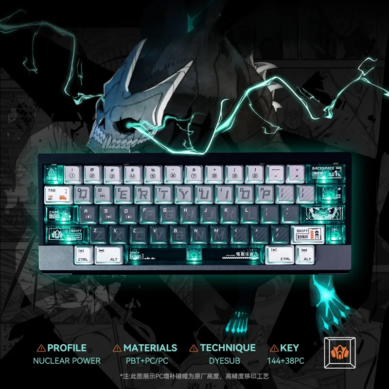

Kaiju No.8 Theme Anime Keycaps PBT Cherry Profile Translucent Custom Mechanical Keyboard Keycaps Gaming Accessories Boys Gifts