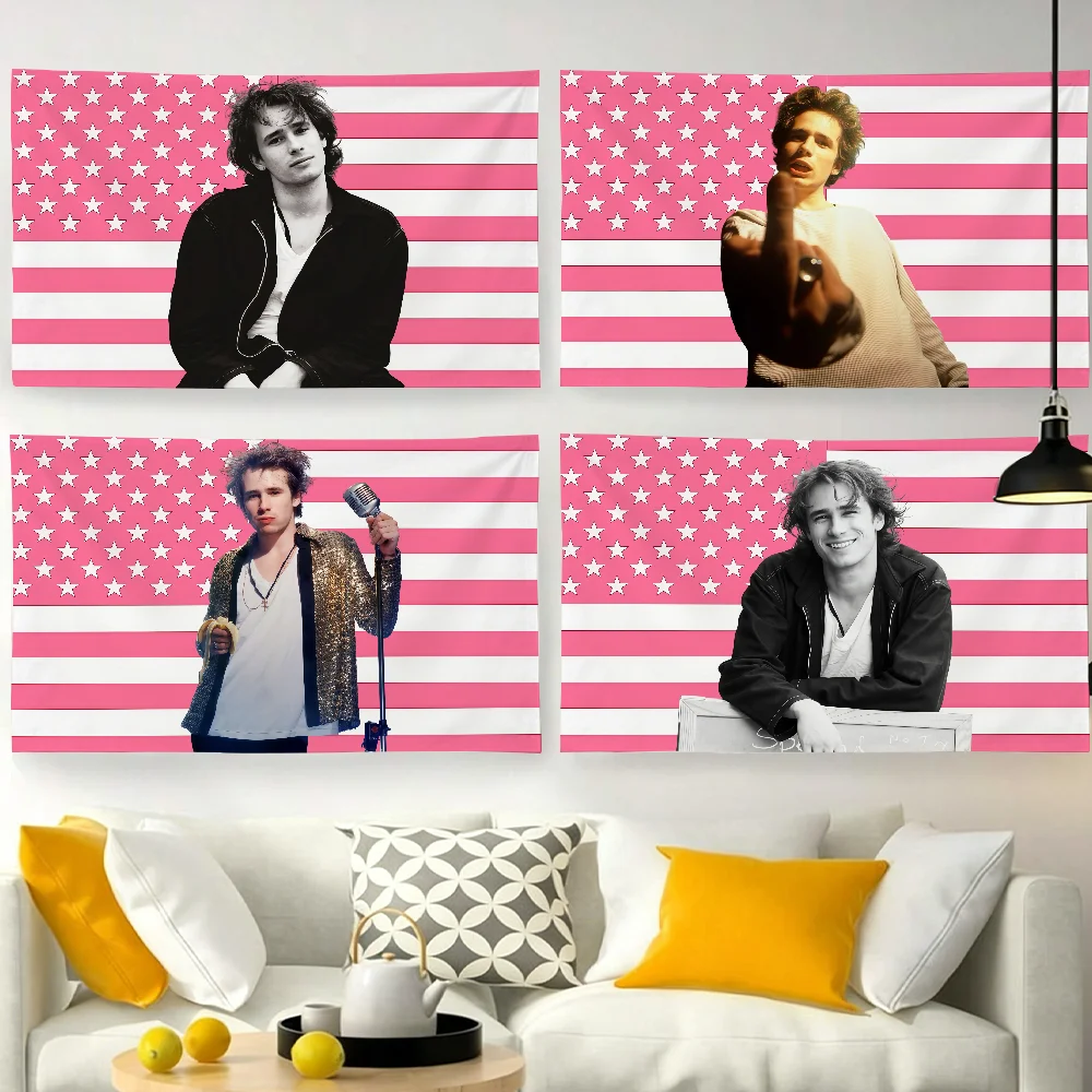 Drapeau Singer J-Jeff B-Buckley pour fête dans le jardin, décoration murale pour salon, maison, bannière, tapisserie extérieure pour chambre à coucher