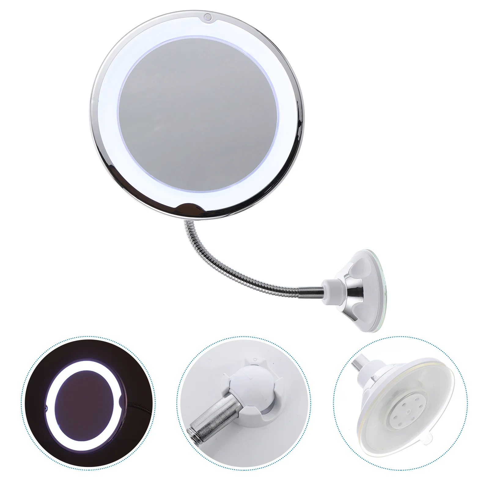 LED Lighted 10x Magnifying Makeup Mirror 360 Degree Rotatable Suction Cup for Makeup Eyeliner Eyebrows