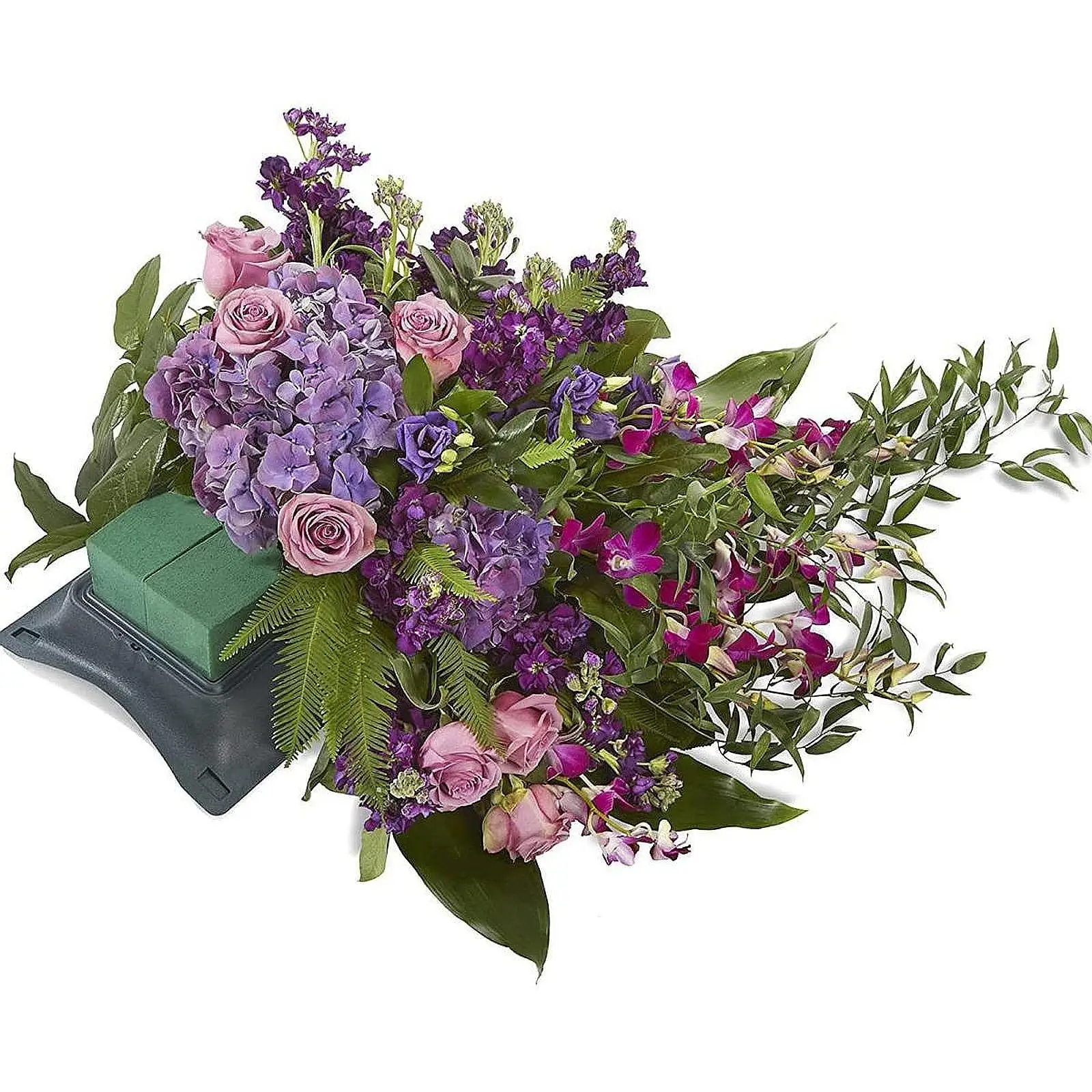 Floral Casket Saddle Memorial Floral Vase Flower Arrangement for Outdoor Events Graveyard Cemetery Funeral Arrangement Backyard