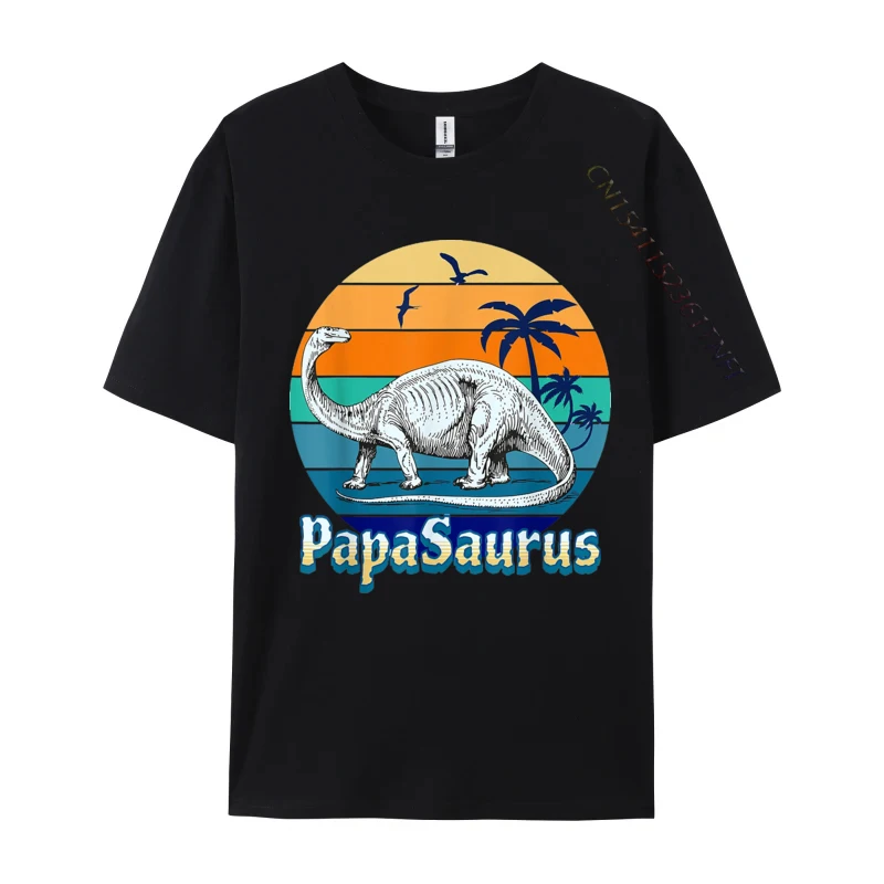 

Papasaurus Dad Daddy Papa T-Shirts Vintage Beach Sunset Cartoon Printed T Shirts Street T Shirts 2024 New