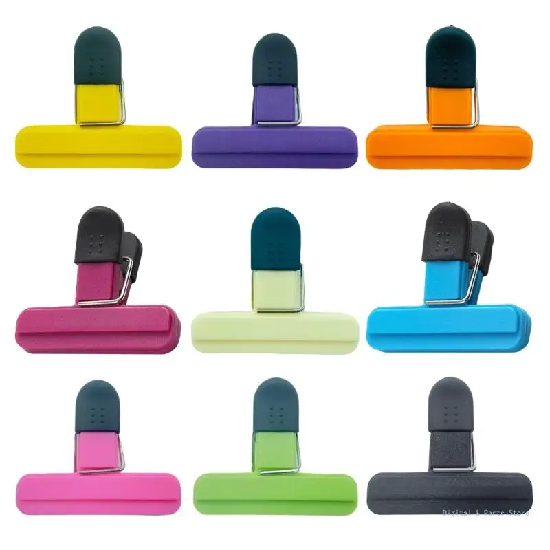 

M17F 9 Pcs Chip Bag Clips for Coffee Potato and Bag, Assorted Colors Clips Plastic Heavy Duty Air Tight Seal Grip