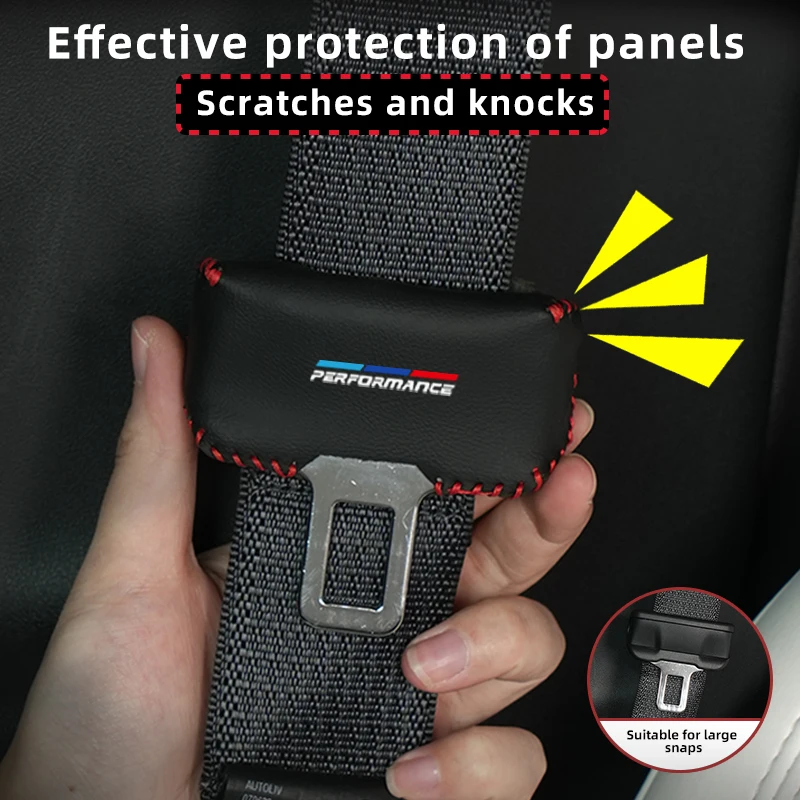 Car Seat Belt Buckle Protective Cover Anti-Collision Leather Cover For BMW 1 2 3 5 7 Series X1X2X3X4X5X6G20 G30 G11 G12