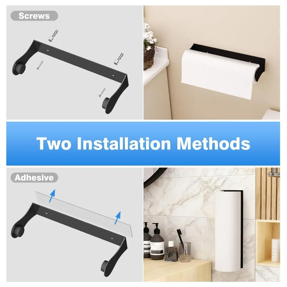 

1pc Stainless Steel Paper Towel Holder Self Adhesive Under Cabinet Paper Towel Rack Space-Saving Wall Mount Toilet Roll Holder