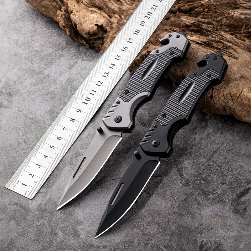 Outdoor Stainless Steel Folding Knife High Hardness Portable EDC Camping Pocket Knife Hiking Travel Self Defense Survival Knife