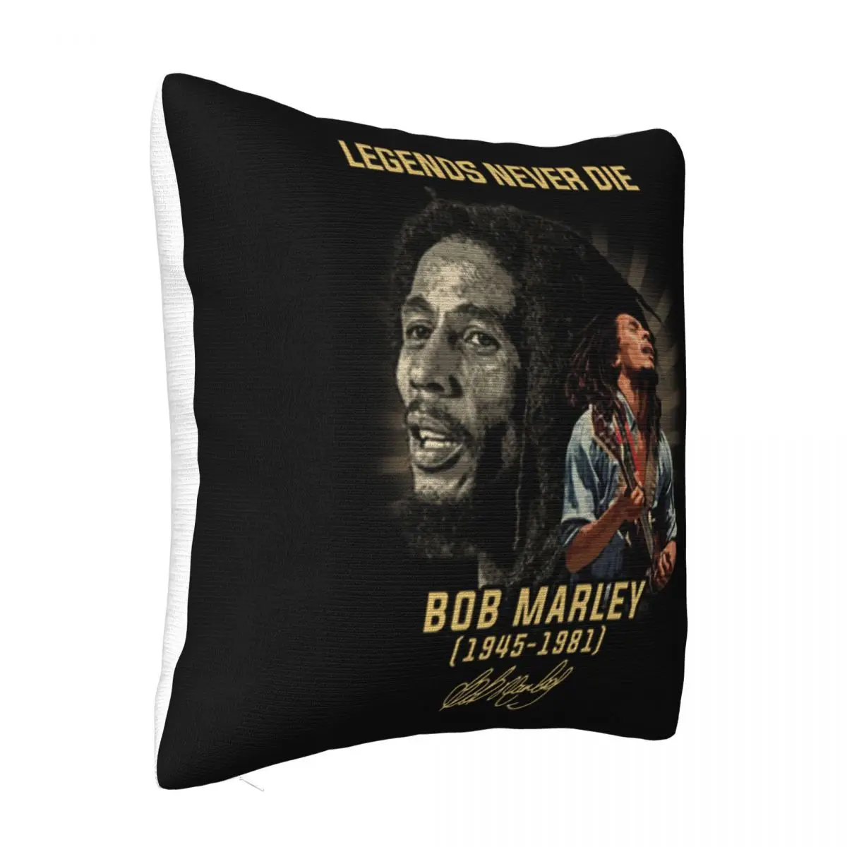 Legends Never Die Bob Marley 1945 1981 Signature Fresh Design Summer Style Wholesale Hot Sale Pillow Case