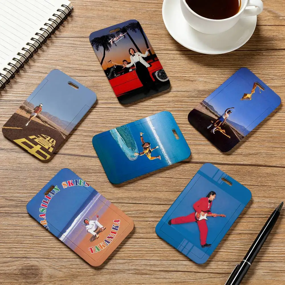 Singer M-Masayoshi Takanaka Pocket Credit ID Card Badge Tag Bus Card Holder Pass Case With Neck Strap Lanyard