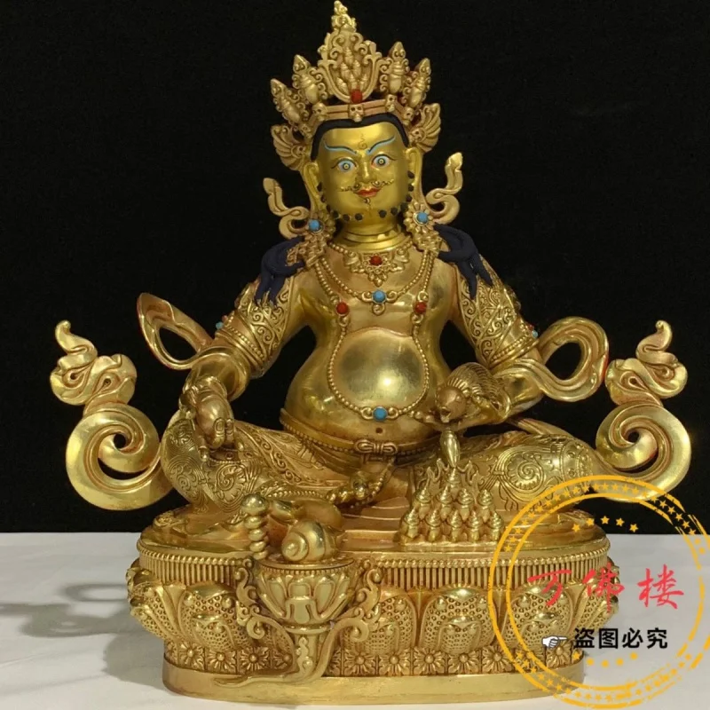 30cm Yellow God of Wealth Copper Gilt Seiko Tibetan Buddha Statue Tantra Home Worship Statue Direct Wholesale Fortuna Statue