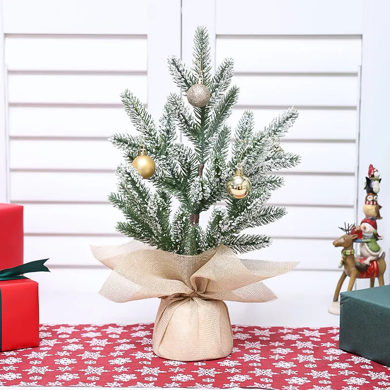 1PC 38CM (H) simulated Christmas tree potted plant Christmas New Year home decoration