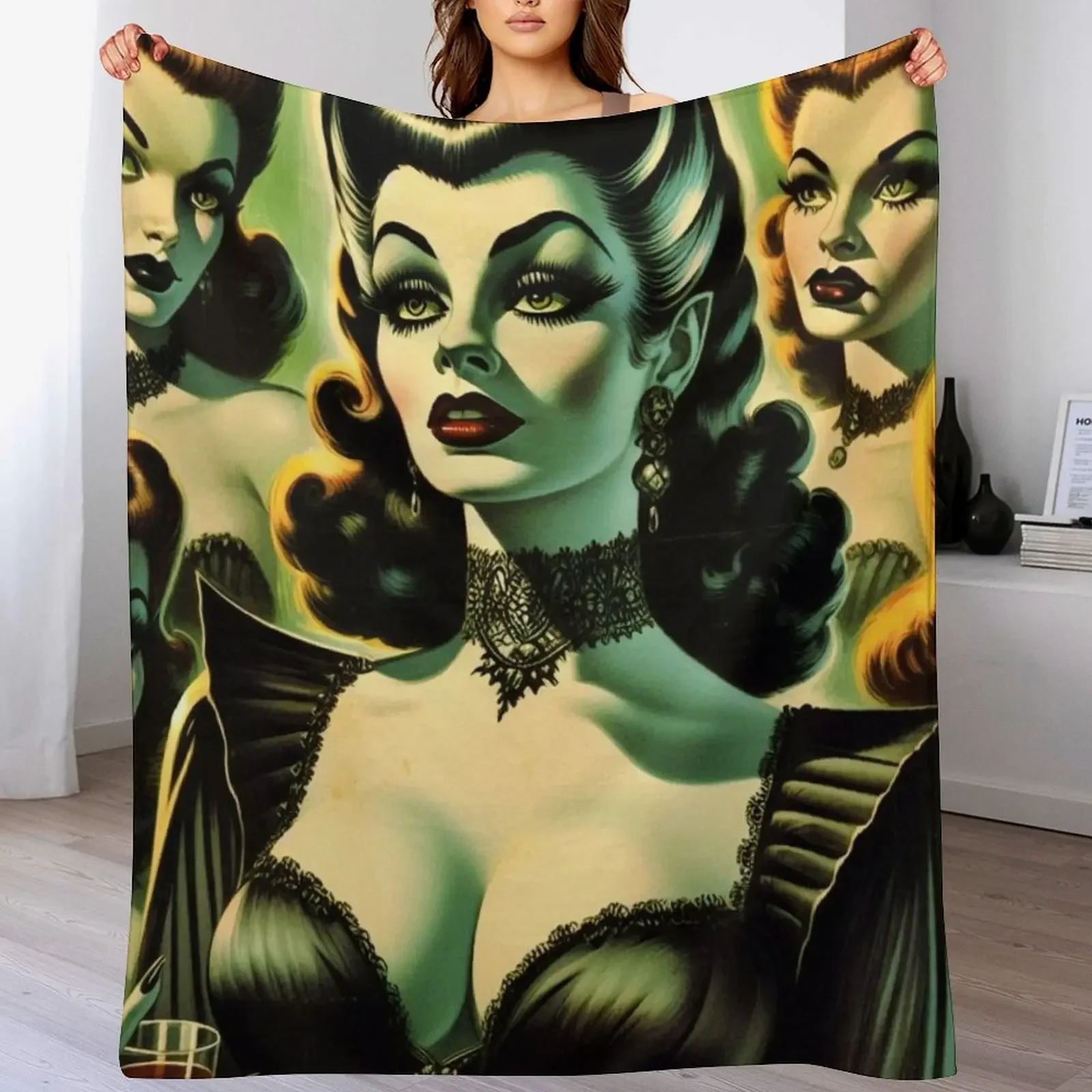 Hot Vampire Woman Throw Blanket Hair for sofa Multi-Purpose Large Blankets