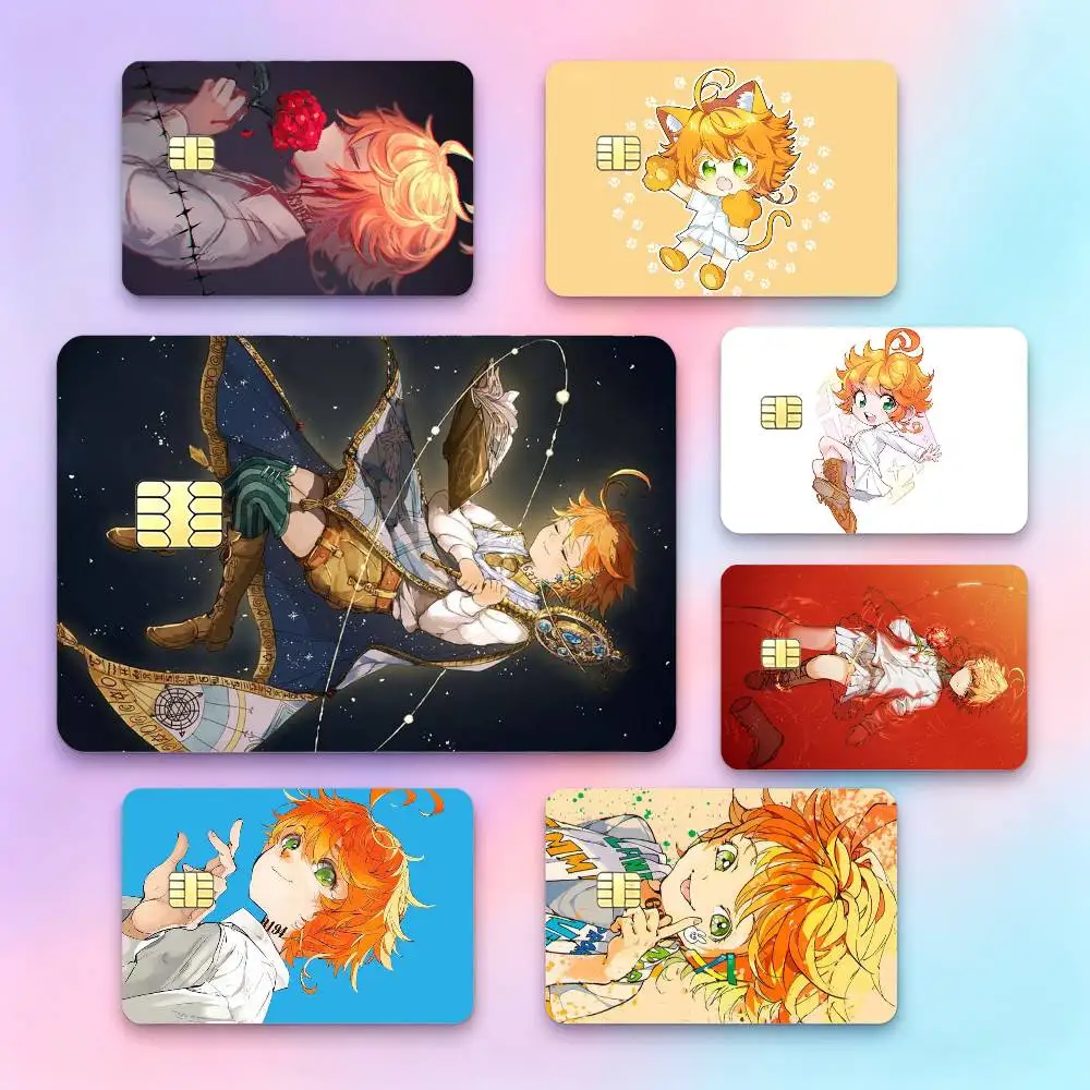 Anime T-The P-Promised Neverland E-Emma  Credit Card HD Stickers Game Card Decal Small Chip Waterproof Sticker Gift