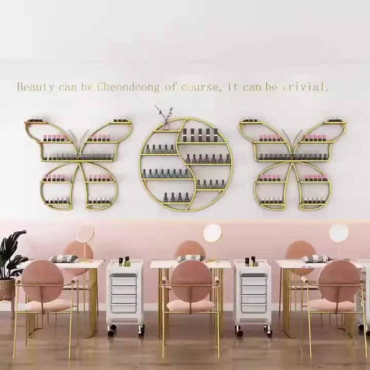 

Wall manicure display stand Internet celebrity nail polish rack Nail polish rack Wrought iron wall nail polish glue Wall rack