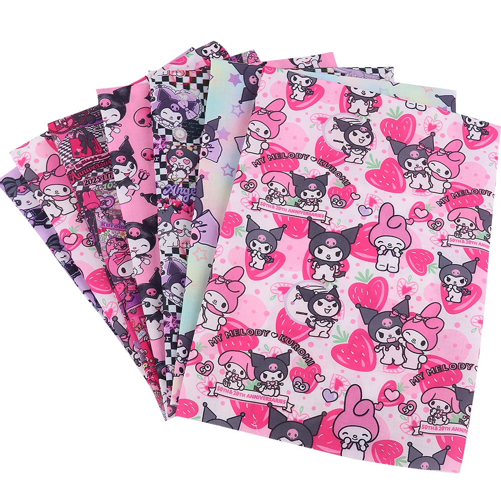 

50 x 145 cm Cute Cartoon kuromi Print Cotton Fabric — Sewing Fabric & DIY Craft Materiali