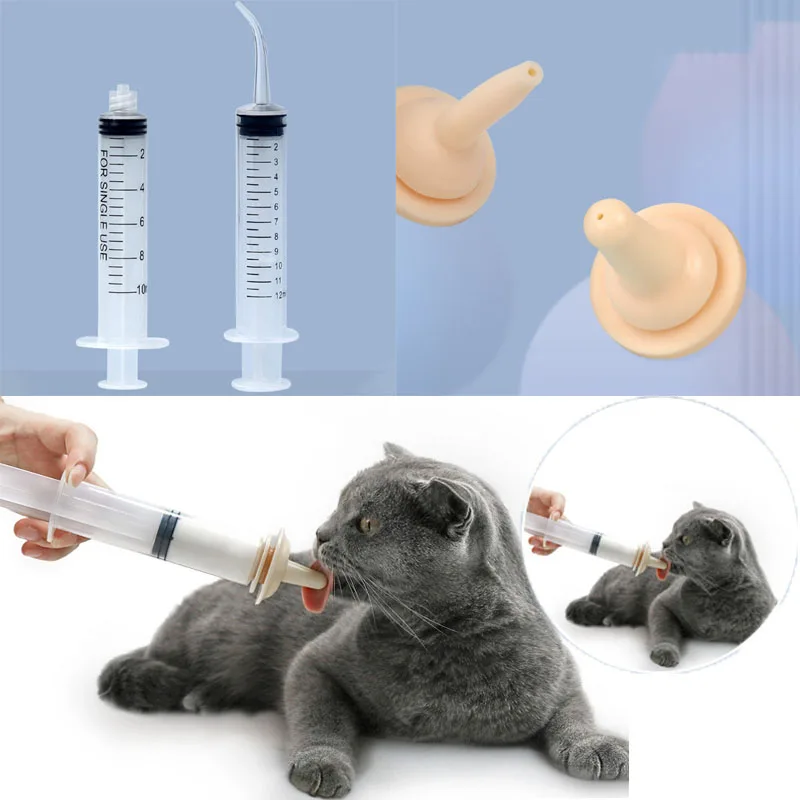 Pet Feeding Oral Syringe Dog Cat Feeding Pacifier Newborn Pet Feeding Nipple Medicine Dropper Syringe For Nursing Puppy Kitten