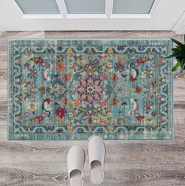 Moroccan Style Anti Slip Door Mat Home Decoration Carpet Suitable for Entrance Kitchen Office Laundry Room Retro Bohemian Carpet