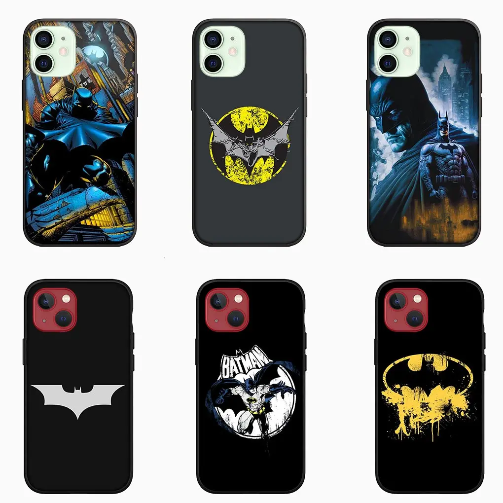 Batmans DC Movie Bats Man Soft Phone Casing for Apple iPhone 15 14 13 12 Mini 11 Pro X XR XS Max 7 8 Plus + Cover Case