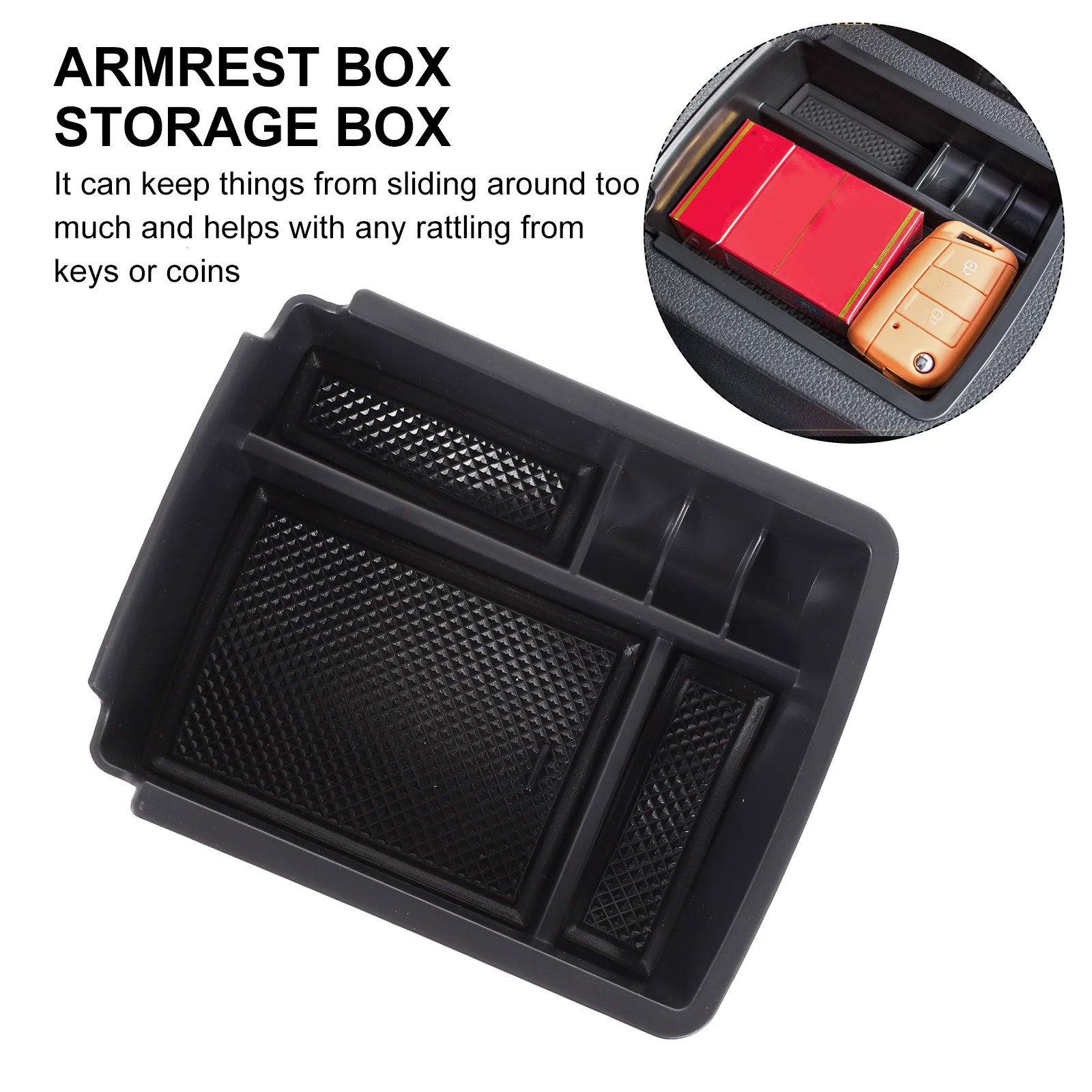 Storage Box Hand Rest Center Console Container Car Armrest Organizer Compartment