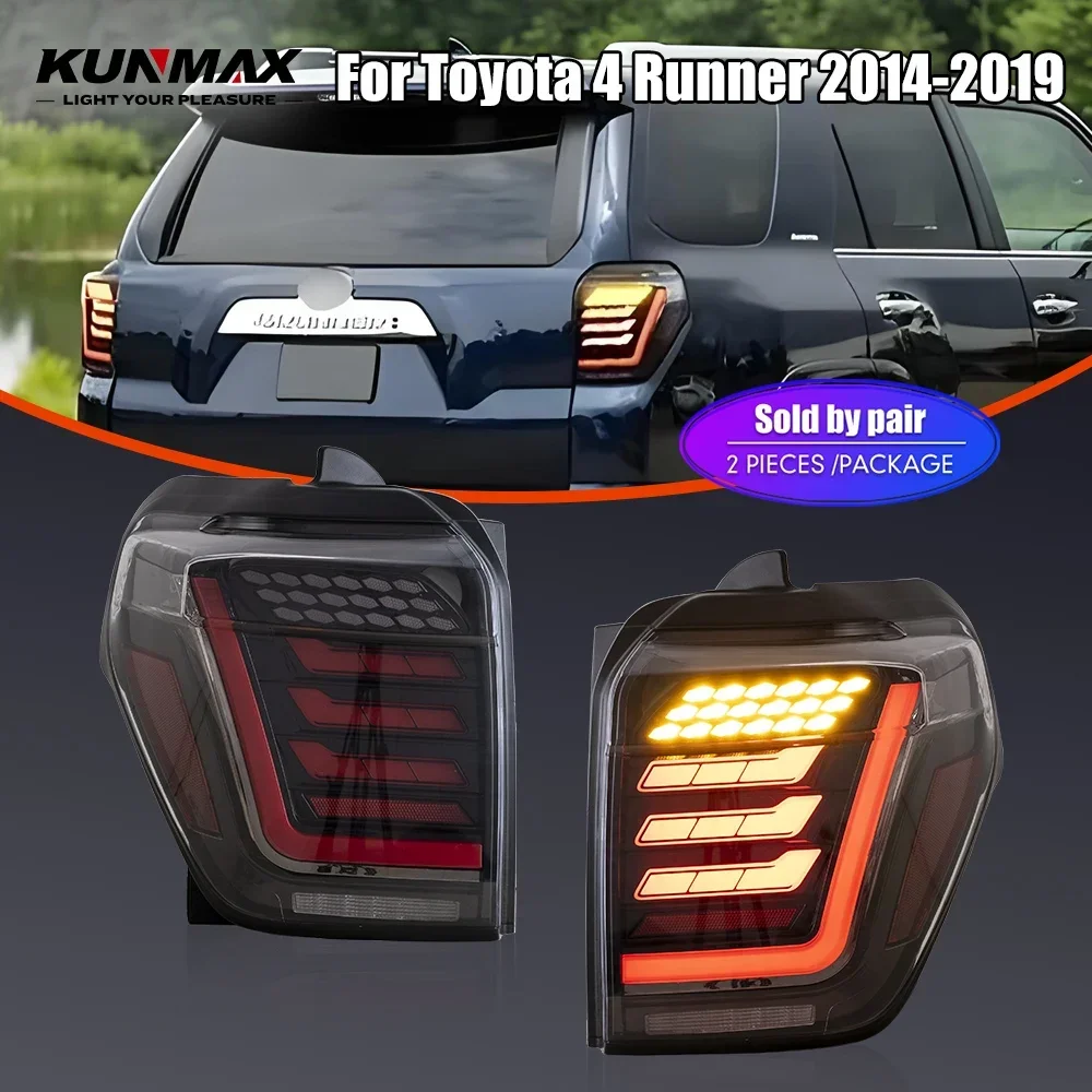 Pair Of LED Tail Lights For Toyota 4 Runner 14-19 DRL Reverse Brake Turning Signal Plug And Play Car Rear Tail Light Assembly