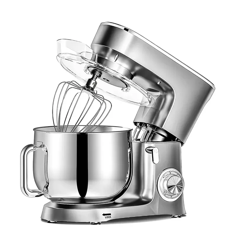 1500W Electric Dough Mixer 8L Stainless Steel Vertical Kneading Machine for Home Bakery Commercial Kitchen Bread Pizza Making
