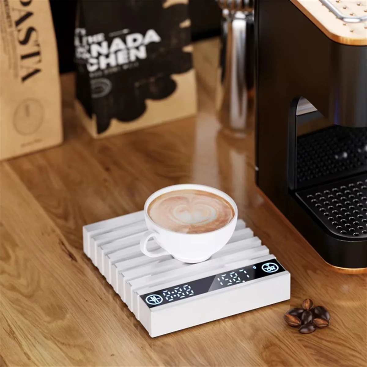 ميزان القهوة الإلكتروني SEMOIC Precision 2kg/0.1g مع وسادة مقاومة للماء وشحن USB وشاشة LED ومؤقت للاستخدام المنزلي