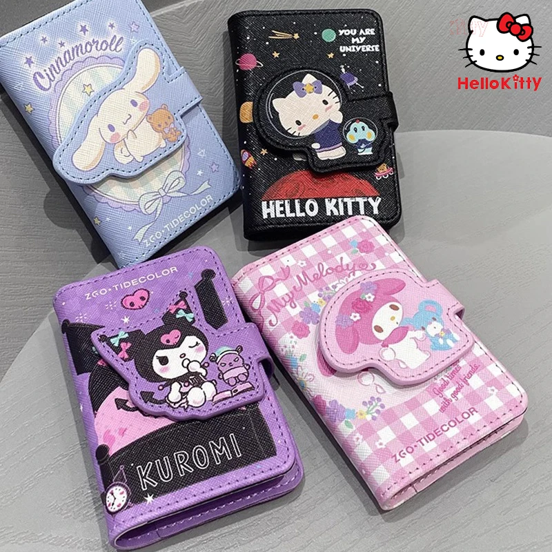 Sanrio Kuromi Wallet Anime Cartoon Cute Kawaii Melody Purse Cinnamoroll Hello Kitty Card Protective Cover Children Girls Gifts