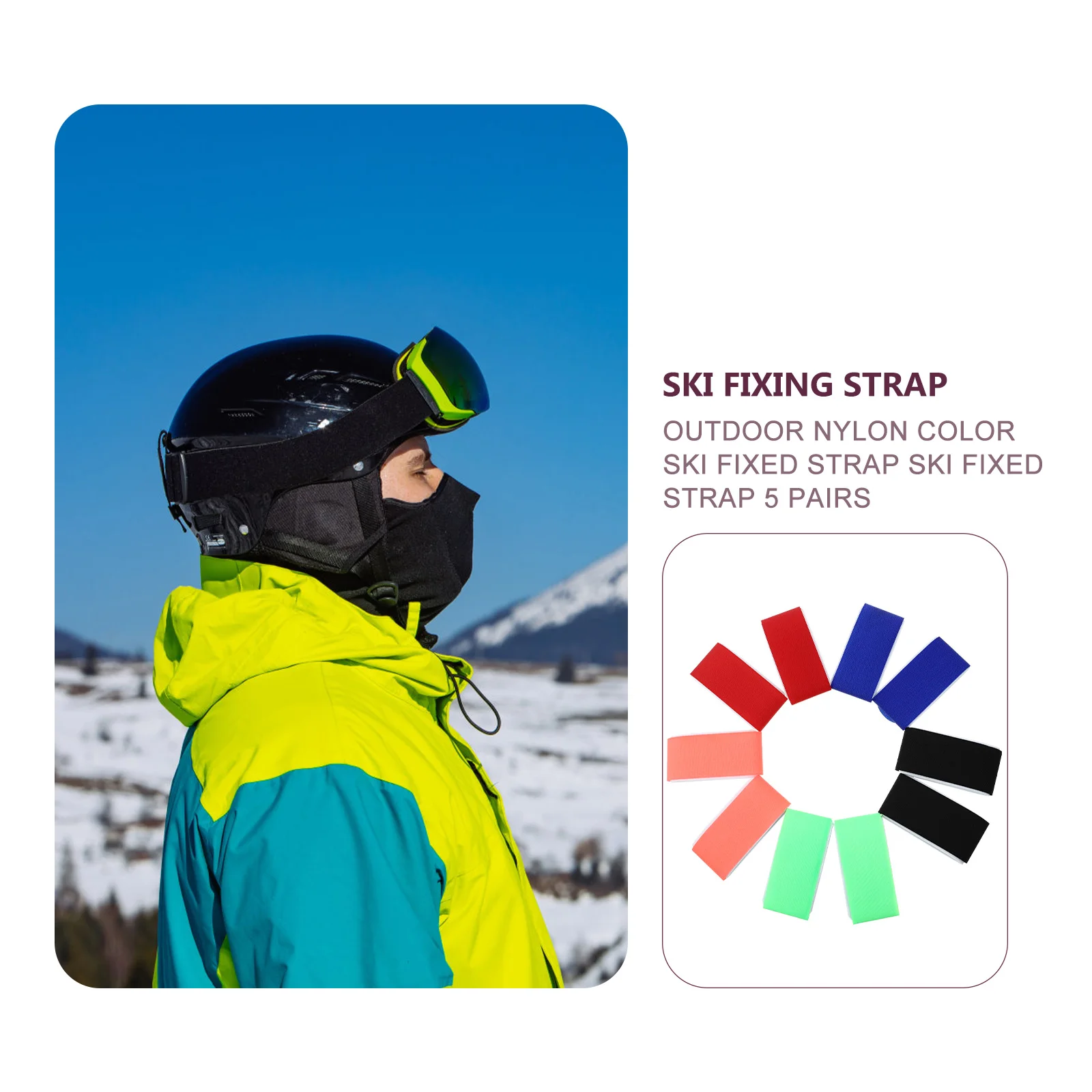 

5 Pairs Straps Snowboard Belt Multicolor Durable EVA Material Skis Multi Functional Snowboard Strap Accessory Sled Band Multi