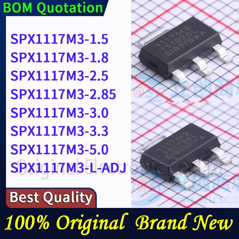 

5 шт./лот SPX1117M3-1.5 SPX1117M3-1.8 SPX1117M3-2.5 SPX1117M3-2.85 SPX1117M3-3.0 SPX1117M3-3.3 SPX1117M3-5.0 SPX1117M3-L-ADJ