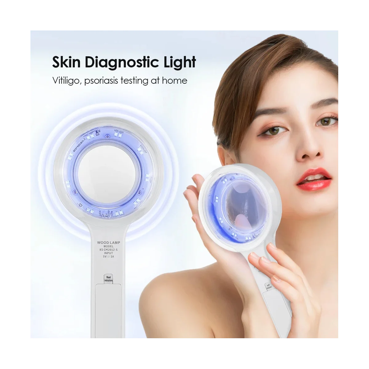 Woods Lamp Skin Analyzer for Skin UV Magnifying for Beauty Facial Testing Wood Lamp Light Skin Analysis Detection