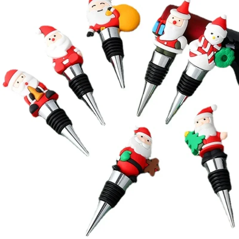 Christmas Series Santa Claus Wine Bottle Stopper Party Gift Christmas Bar Decor Sealed Fresh-keeping Wine Champagne Stopper