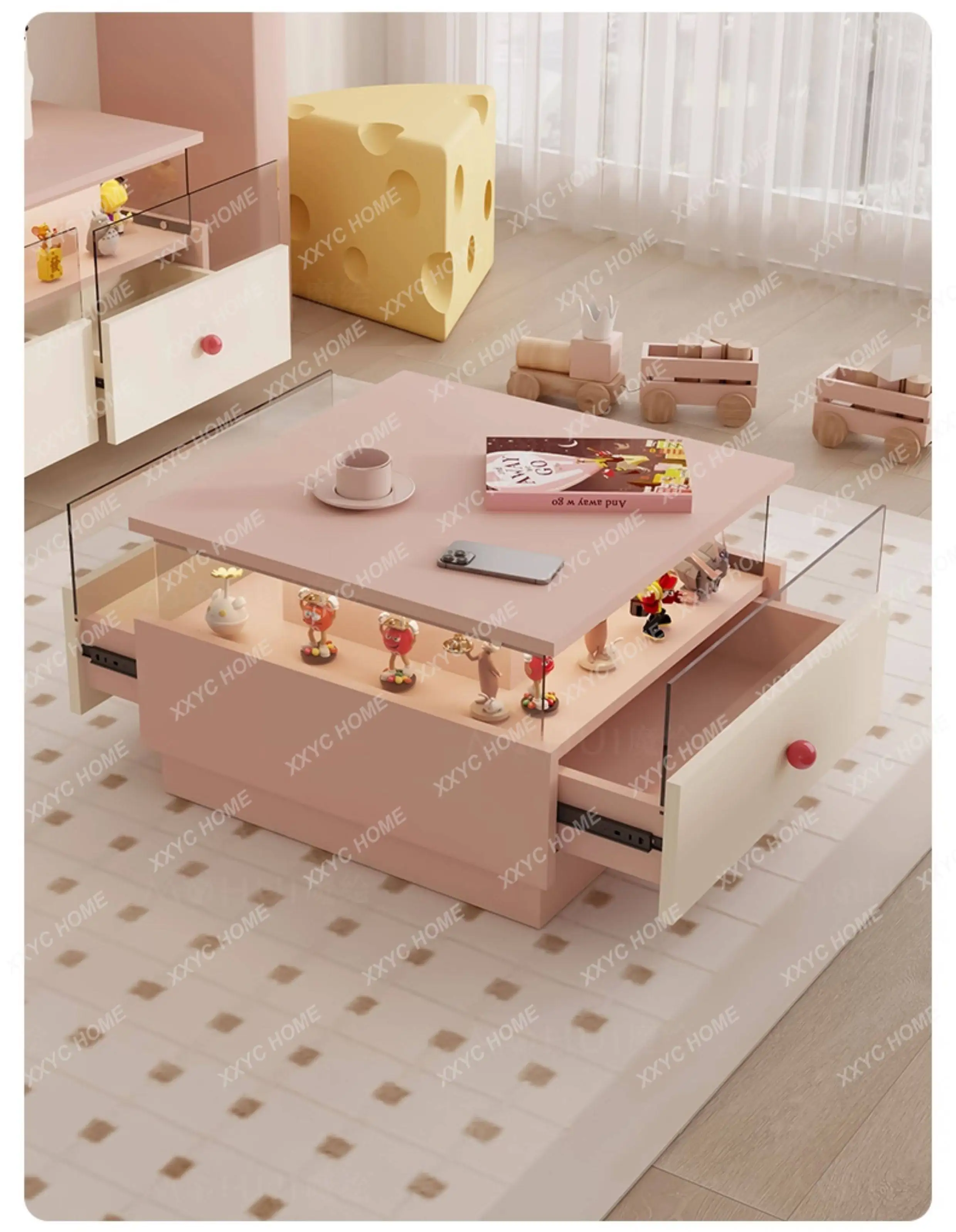 

YYHXModern Coffee Table Living Room Home Side Cabinet Tea Table Art Small Side Table Floor Home Display Cabinet