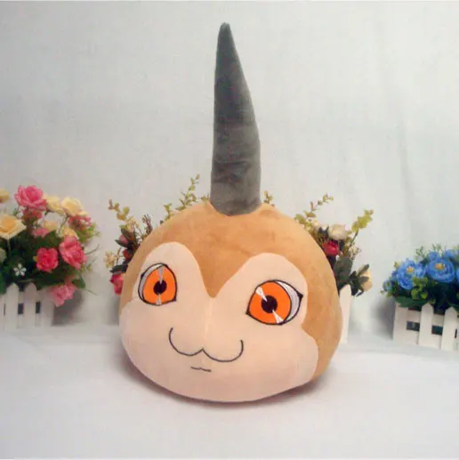 Digimon Adventure Tsunomon Plush Doll Yamato Ishida Partner Round Brown Stuffed Toy Soft PP Cotton Anime Collectible Pillow