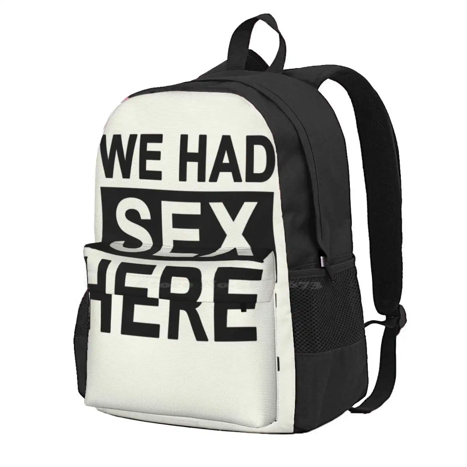 We Had Sex Here Hot Sale Schoolbag Backpack Fashion Bags Sofa Animalistic Upholstery Sexuality Sayings Valentines Day