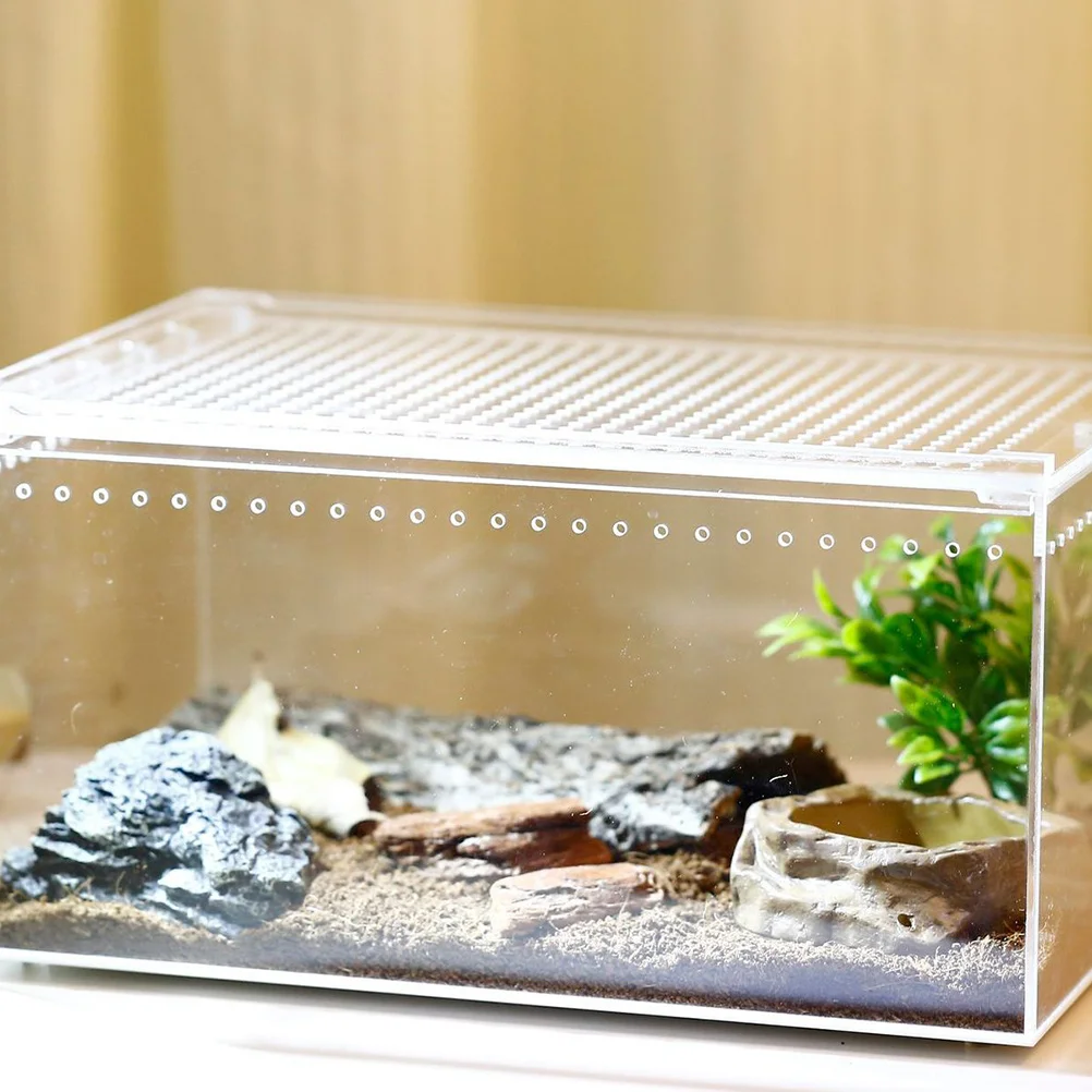 

Acrylic Reptile Breeding Box For Turtle Spider Snake Scorpion Hermit Crab Transparent Feeding Habitat Case