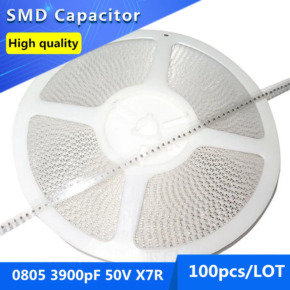 2012 0805 Thick Film Chip Multilayer Ceramic Capacitor 3900pF 3.9nF 50V X7R 10% 100pcs