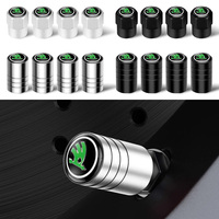4Pcs Car Wheel Tire Valve Caps For Skoda Octavia 2 3 A5 A7 Kodiaq Fabia Rapid 3 Karoq Superb VRS Air Stem Tyre Plug Accessories