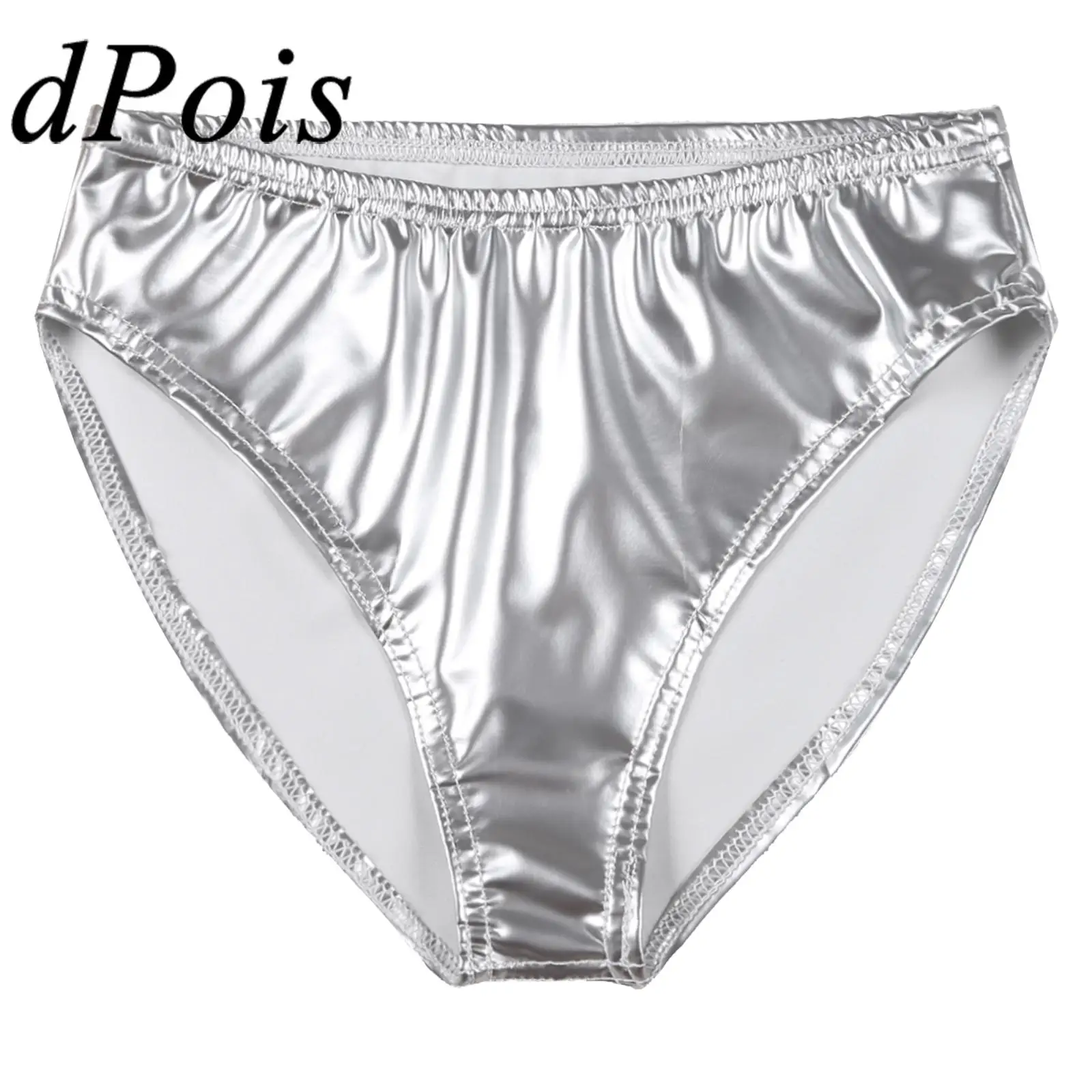 

Mens Wet Look Patent Leather Briefs Underwear for Men Gay Male Panties Casual Clothes Hommes Elastic Waistband Underpants