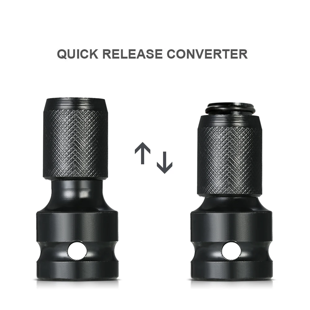 

1/2 Inch Square To 1/4 Inch Hex Ratchet Socket Impact Wrench Socket Set Adapter Spanner Drive Converter Tool