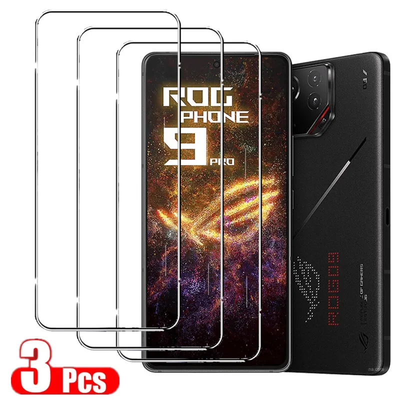 3Pcs Tempered Glass Screen Protector For Asus Rog Phone 9 8 Pro Gaming Phone HD Film Protection